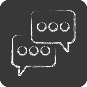 icono charlar. relacionado a comunicación símbolo. tiza estilo. sencillo diseño editable. sencillo ilustración vector