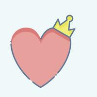 Icon Love King. related to Valentine Day symbol. doodle style. simple design editable. simple illustration vector