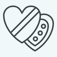 Icon Chocolate. related to Valentine Day symbol. line style. simple design editable. simple illustration vector