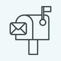 Icon Mailbox. related to Communication symbol. line style. simple design editable. simple illustration vector