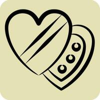 Icon Chocolate. related to Valentine Day symbol. hand drawn style. simple design editable. simple illustration vector