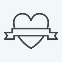 Icon Love. related to Valentine Day symbol. line style. simple design editable. simple illustration vector