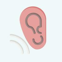 Icon Ear. related to Communication symbol. flat style. simple design editable. simple illustration vector