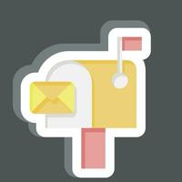 Sticker Mailbox. related to Communication symbol. simple design editable. simple illustration vector