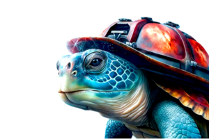 grappig schildpad 3d ai gegenereerd png