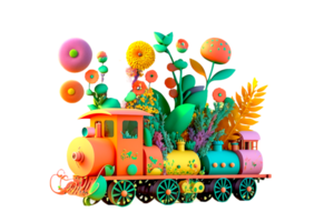 3l illustration transport with leaves ai generated png