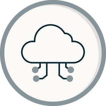 icono de vector de computación en la nube