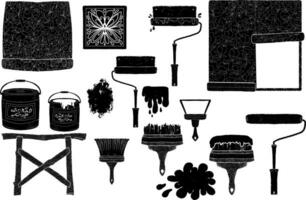 a set of black and white images of various tools vector