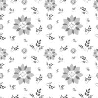 Seamless texture of flowers and spikelets on a white background vector