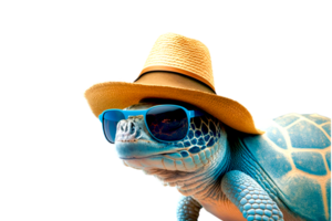 turtle in sunglasses ai generated png