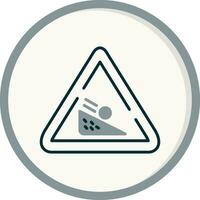 Falling Boulder Sign Vector Icon