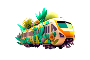 3l illustration transport with leaves ai generated png