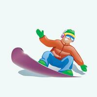 snowboarder aislado en blanco vector