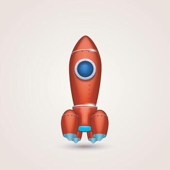 spaceship red color vector