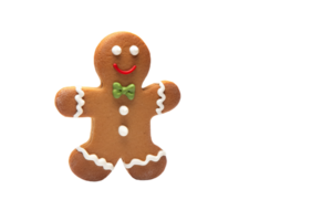 Cute fresh gingerbread man isolated on transparent background png