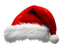 Christmas santa claus red and white hat isolated on transparent background png