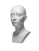White Mannequin head isolated on transparent background png