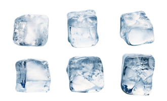 Collection of ice cube on transparent background png