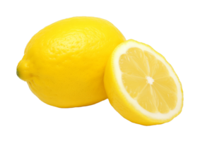 Fresh lemon with cut in half isolate on transparent background png