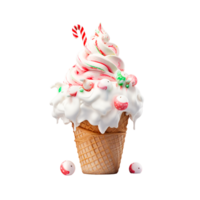 Sweet delicious ice cream transparent background ai generative png