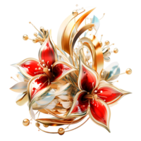 Luxury gold brooch Ai Generative png