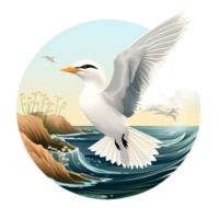 Seabird isolated on transparent background ai generative png