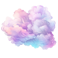 Fantasy soft pastel cloud isolated on transparent ai generative png