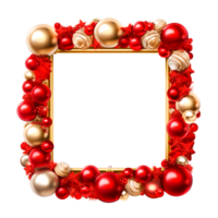 Merry christmas and happy new year border frame Ai Generative png