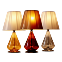 Different stylish table lamps isolated on transparent ai generative png