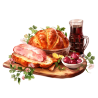 Bavarian Cuisine isolated transparent background ai generative png