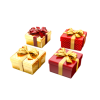 Gift box with bow in cartoon format for christmas composition Ai Generative png