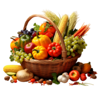 Thanksgiving Day Overflowing With Fruits and Vegetables ai generative png