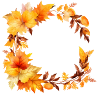 Beautiful Autumn Frame isolated transparent background ai generative png