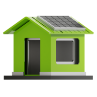 casa con paneles 3d icono png