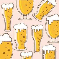 Beer pattern background Vector illustration