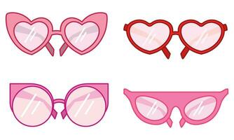 Set of colored trending eyeglasses icon Vector illustration