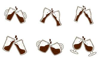 Set of colored beer icons Vector illustration