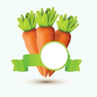 three carrots on brown background vector