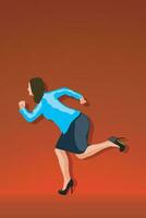 shopping woman run vector