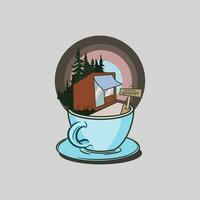 creative art of a cup of coffee vector