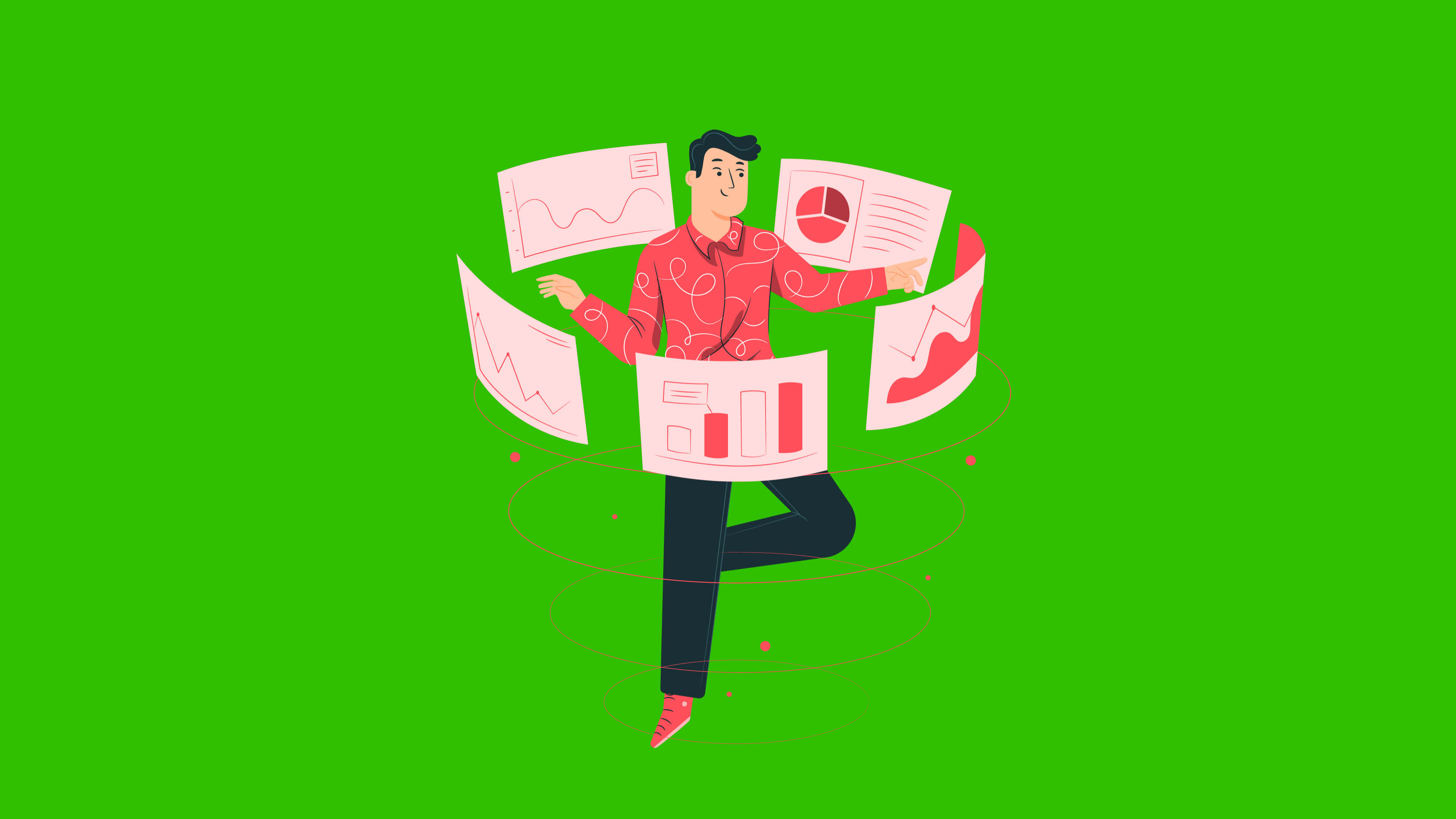 green screen video animation ideas a man making business report with