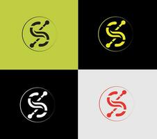 s letter concept Company logotype, elements color variation abstract icon. Modern logotype, business template. vector