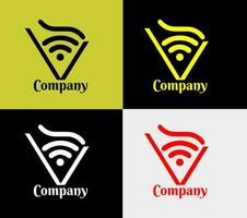 Wifi empresa logo, elementos color variación resumen icono. moderno logotipo, negocio modelo. vector