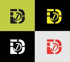 D concept logotype, elements color variation abstract icon. Modern logotype, business template. vector