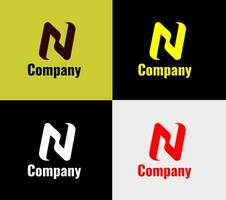 N letter logo, elements color variation abstract icon. Modern logotype, business template. vector