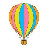 Hot air balloon. Vector illustration isolated on white