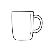 Tea or coffee cup. Doodle vector sketch isolated on white