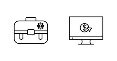 portafolio administración y pagar por hacer clic icono vector