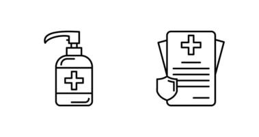 Sanitizer and Receipt Icon vector