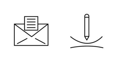 email documents and draw curve Icon vector